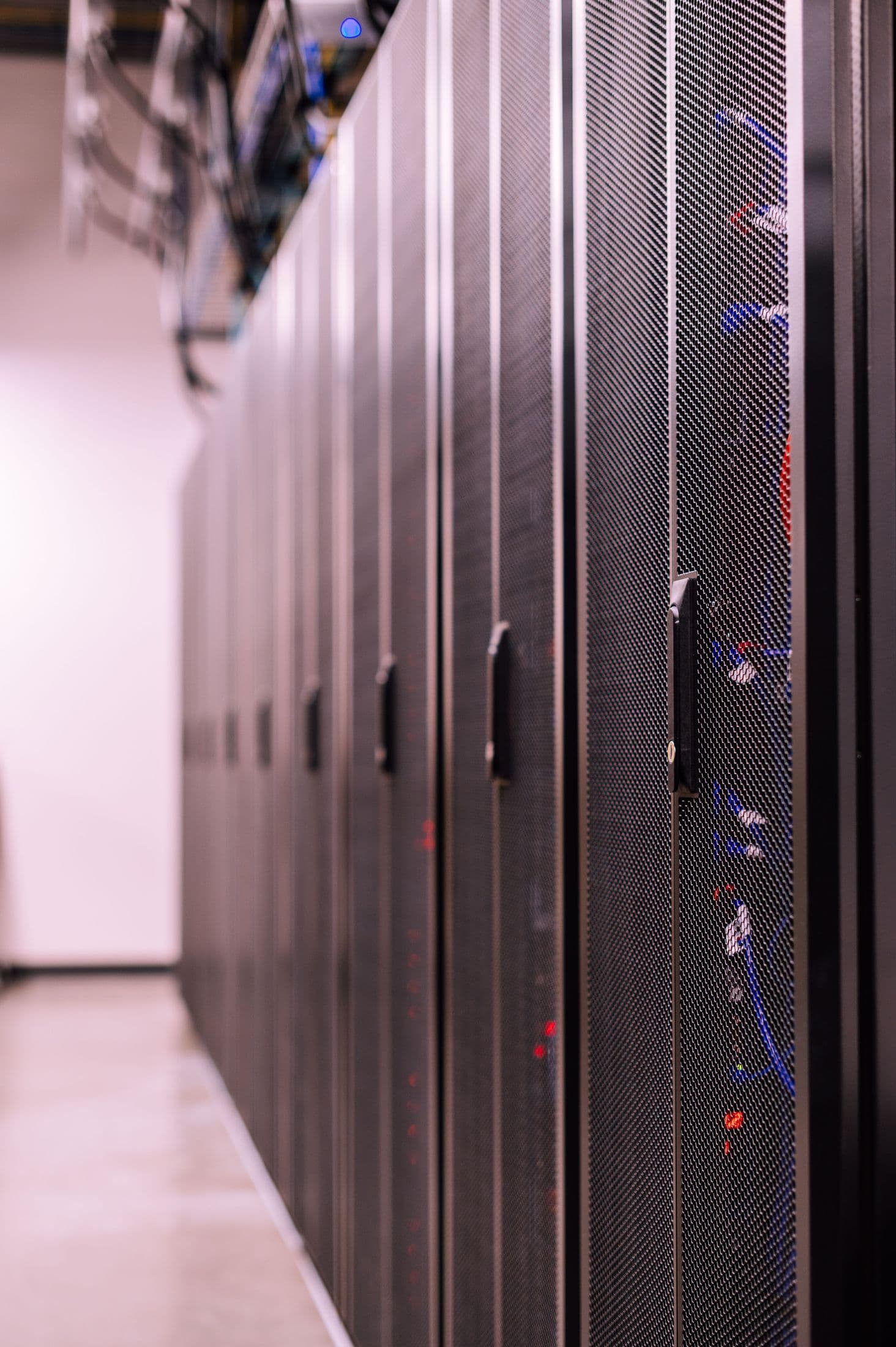 Rows of enterprise server racks